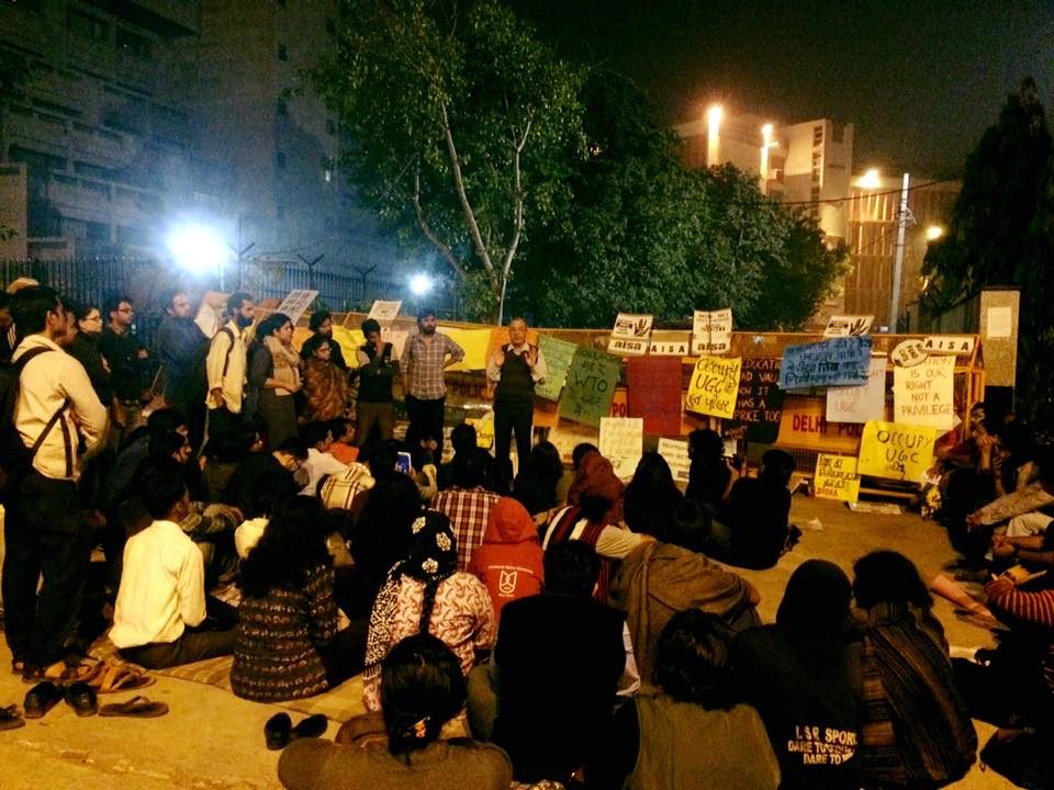 Joint protest against Ved Prakas at Jamia Milia Islamia University Valedictory Function, Taleemi Mela